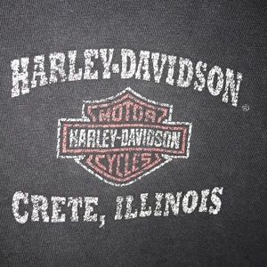 Distressed Vintage Look Harley Davidson Crete IL T